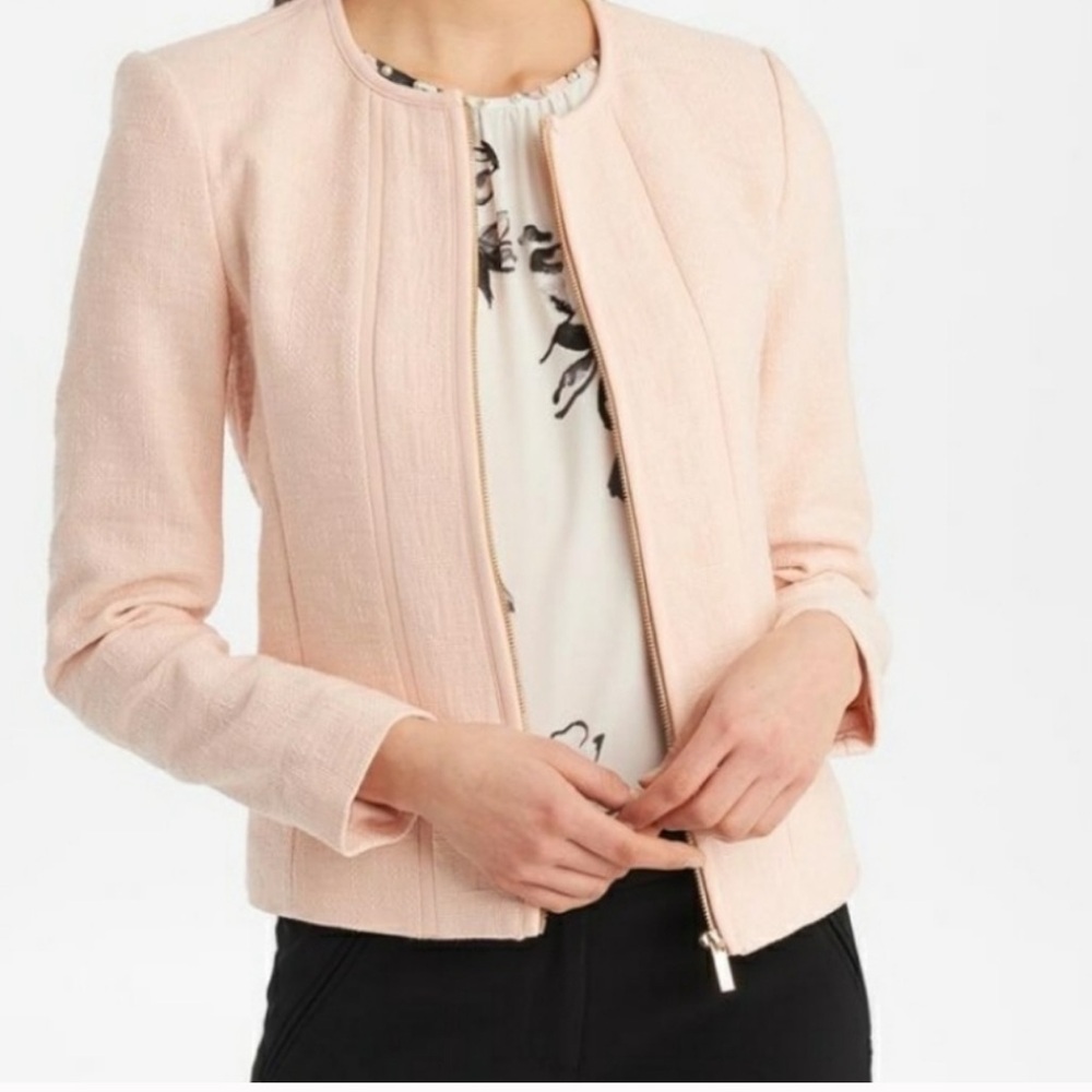 Karl Largerfeld Blush Jacquard Collarless‎ Jacket